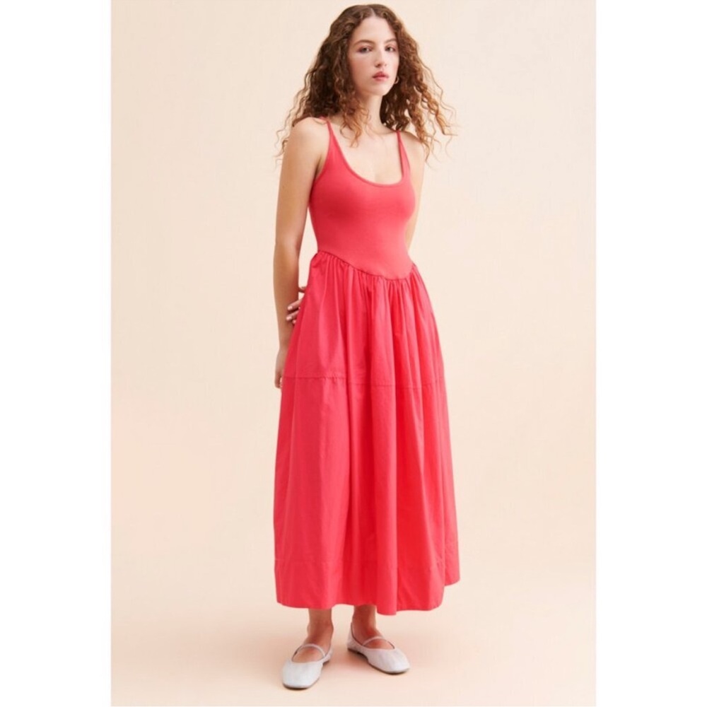 FREE PEOPLE Dylan Midi Dress in Pink Size Medium